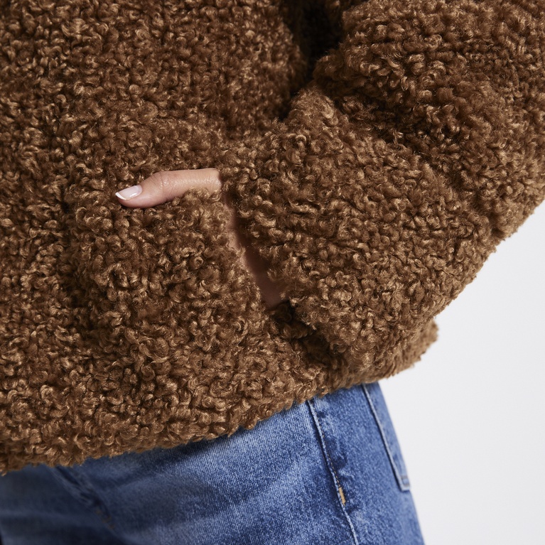 Faux fur jacket "Sandra" Toffee